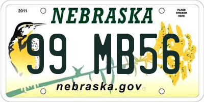 NE license plate 99MB56