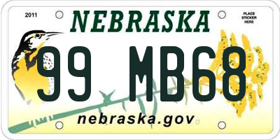 NE license plate 99MB68