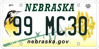 NE license plate 99MC30