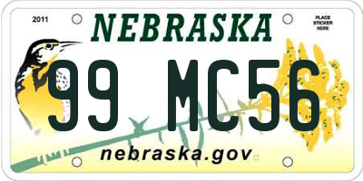 NE license plate 99MC56