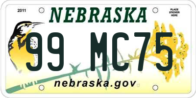 NE license plate 99MC75