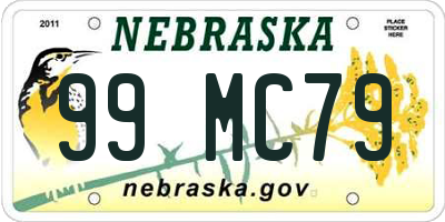 NE license plate 99MC79