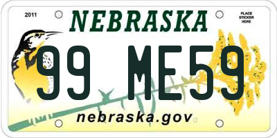NE license plate 99ME59