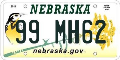 NE license plate 99MH62