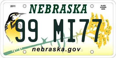 NE license plate 99MI77