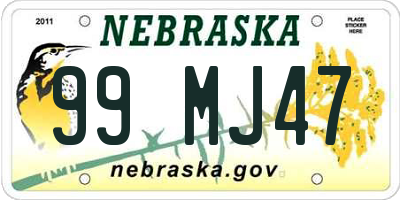 NE license plate 99MJ47