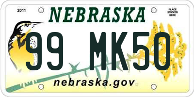 NE license plate 99MK50