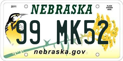 NE license plate 99MK52