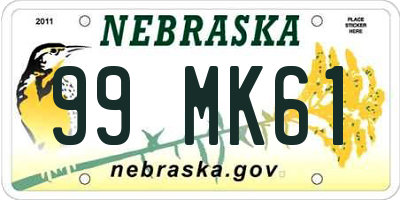 NE license plate 99MK61