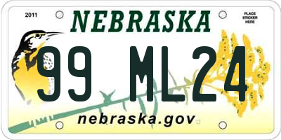 NE license plate 99ML24