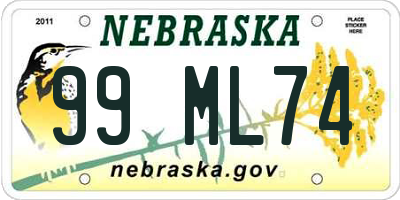 NE license plate 99ML74