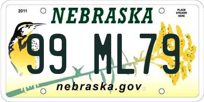 NE license plate 99ML79