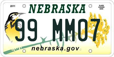 NE license plate 99MM07