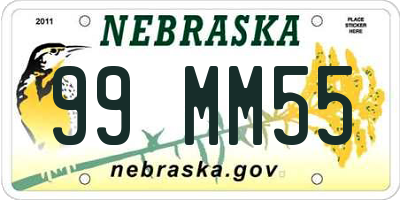 NE license plate 99MM55