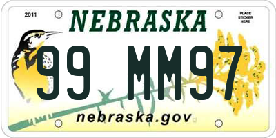 NE license plate 99MM97
