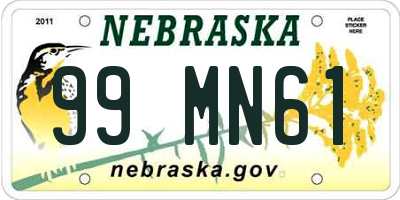 NE license plate 99MN61