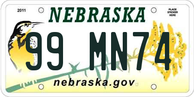NE license plate 99MN74