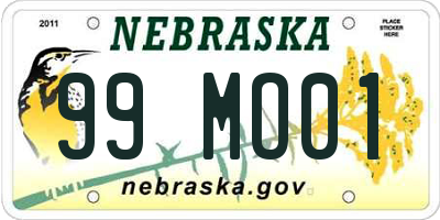 NE license plate 99MO01