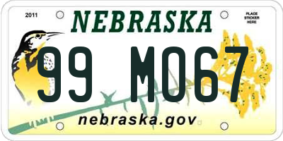 NE license plate 99MO67