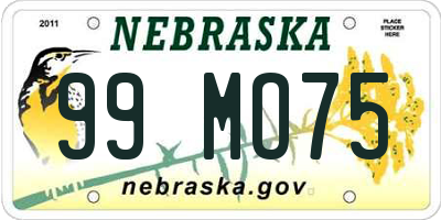 NE license plate 99MO75