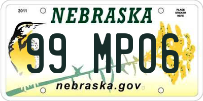 NE license plate 99MP06