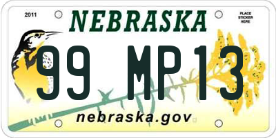 NE license plate 99MP13