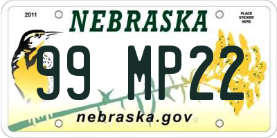 NE license plate 99MP22