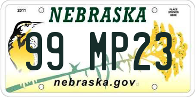 NE license plate 99MP23