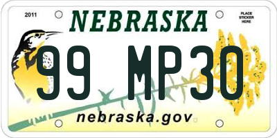 NE license plate 99MP30