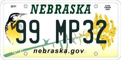 NE license plate 99MP32