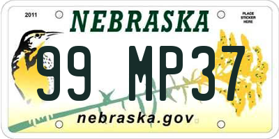 NE license plate 99MP37