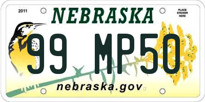 NE license plate 99MP50