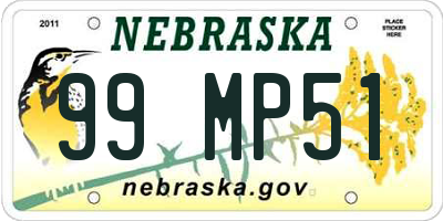 NE license plate 99MP51