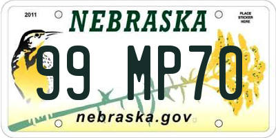 NE license plate 99MP70