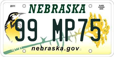 NE license plate 99MP75