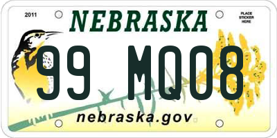 NE license plate 99MQ08