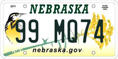 NE license plate 99MQ74