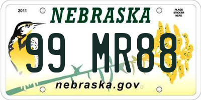 NE license plate 99MR88