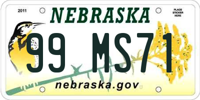 NE license plate 99MS71