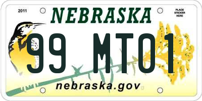 NE license plate 99MT01