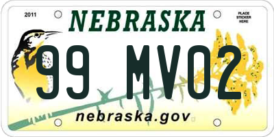 NE license plate 99MV02