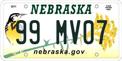 NE license plate 99MV07