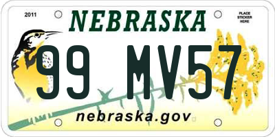 NE license plate 99MV57