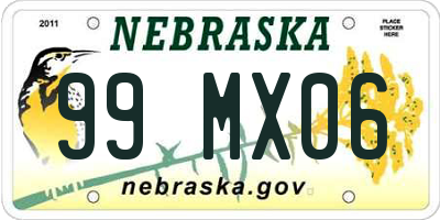 NE license plate 99MX06