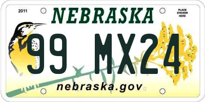 NE license plate 99MX24