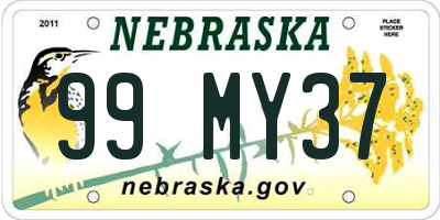 NE license plate 99MY37