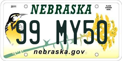 NE license plate 99MY50