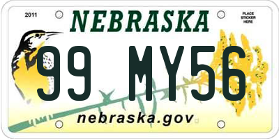 NE license plate 99MY56