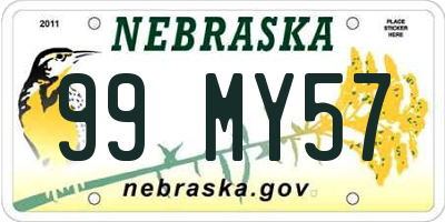 NE license plate 99MY57