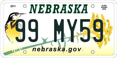 NE license plate 99MY59